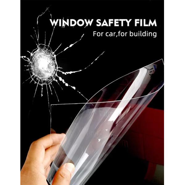 1.52*30M Safety 4mil Transparent Safety Film Explosion-proof Safety Security Window Film Glass Safety Window Film
