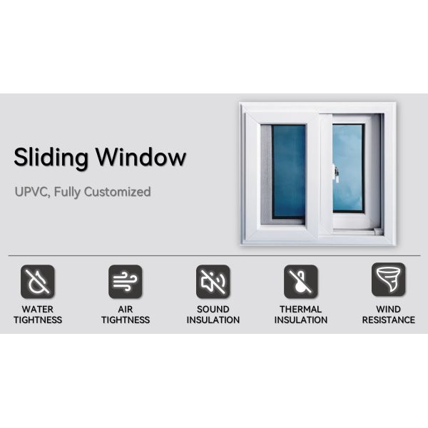Honor Energy Efficient & Soundproof UPVC/PVC Sliding Window with Low E Glass & Thermal Break for Home, Houses & Kitchen
