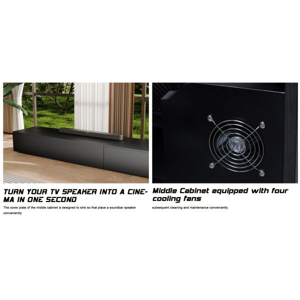 Telescopic Laser TV Cabinet Full Motion Short Throw Projector Entertainment Center White Motorized TV Cabinet