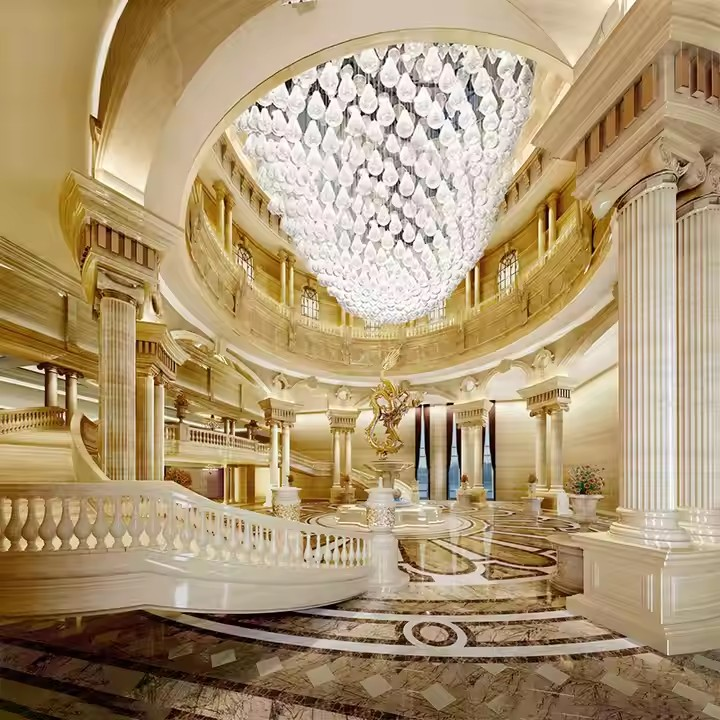 Custom Large Modern Simple Hand Blown Glass Pendant Light Nordic Creative Ceiling Lamp For Hotel Lobby Restaurant