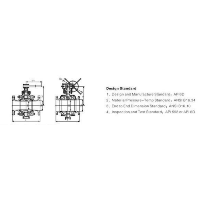 RF Flanged Fixed Trunnion Mounted Stainless Steel Ball Valves Class 2500