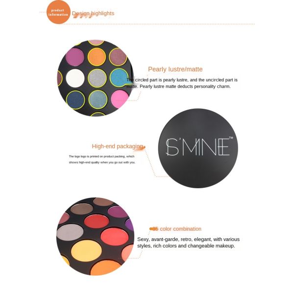 Cheap cosmetics makeup 35colors eyeshadow palette matte and glitter eye shadow palette