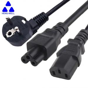 China VDE KC 3 Prong Power Cord ,16A 250V C13 C5 Plug Male To Female AC Power Cord on sale