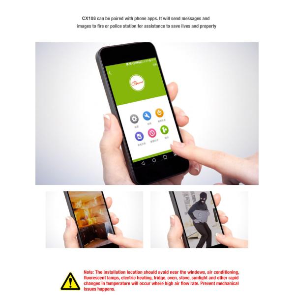 130DB Wireless Fire and Security Alarm Pet Camera with Infrared Array Sensor,Built-in Battery