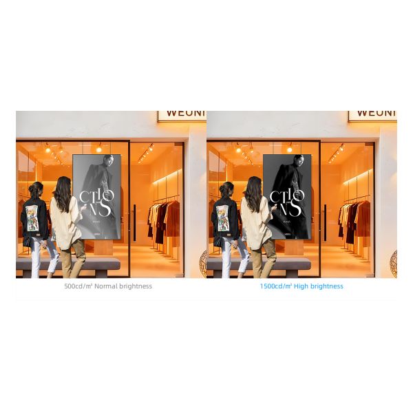 55 Inch 1500Nits Digital Signage Shop Store LCD Window Facing Display