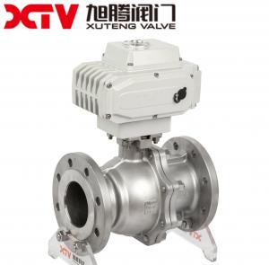 China Straight Through Type Control Ball Valve with Electric Actuator and Flange Connection on sale