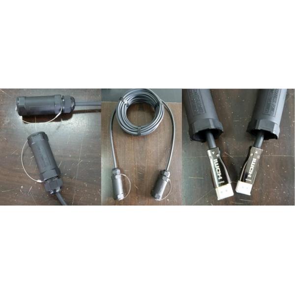 Armored HDMI 2.0 AOC fiber optic cable for CCTV surveillance broadcast