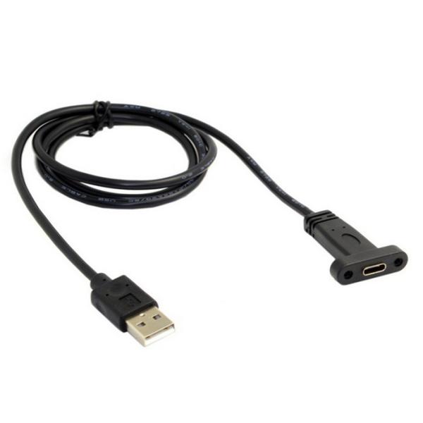 3ft Mount pannel USB 3.1 Type C Female to USB 2.0 A Male Macbook Tablet Mobile Phone Data Cable