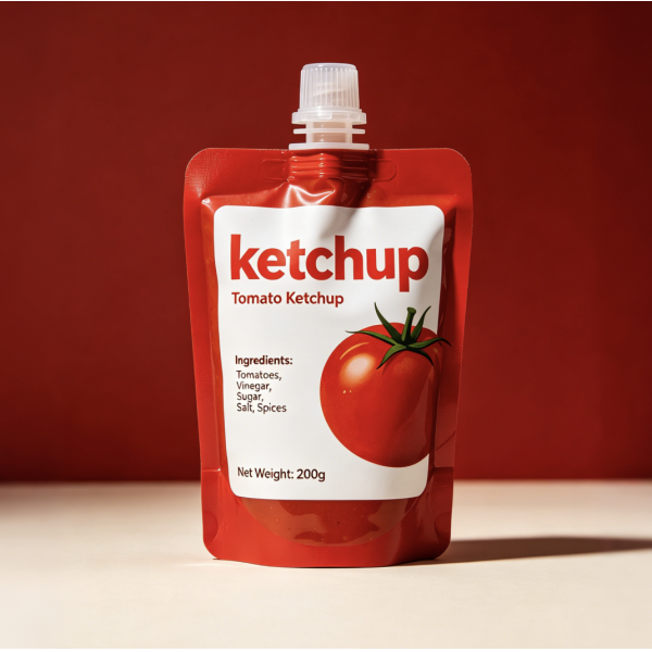 Custom Printed Portion Pack with Tear Notch and Multi-Layer Film for Single-Serve Condiment Sachets