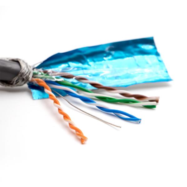 PE Insulation Network Cat5e Sftp Cable / 100% Copper Lan Cables 305 M / Roll