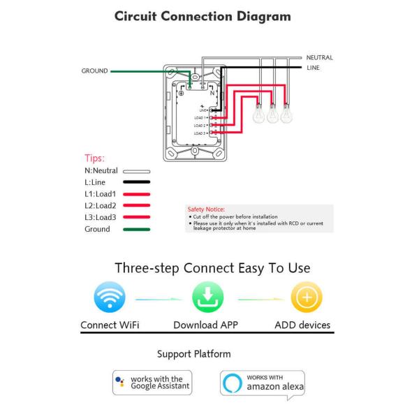 KS-811 1 Gang Smart Wall Switch Australia Netural Wire Required