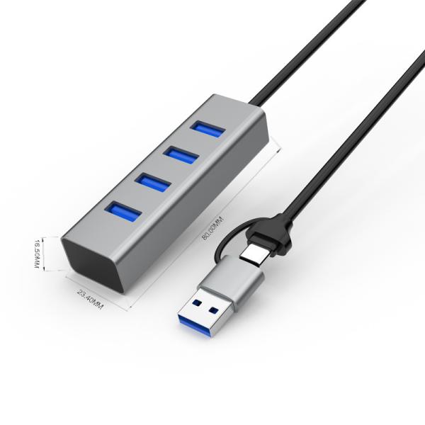 Dual Interface USB3.0 HUB With 60CM Extension USB Cable USB Hub OEM Service