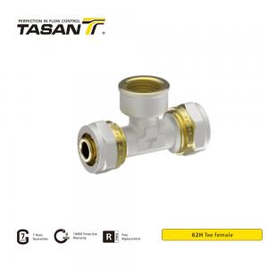 China Sanitary Brass Compression Fittings Female Compression Tee 16mm-25mm on sale