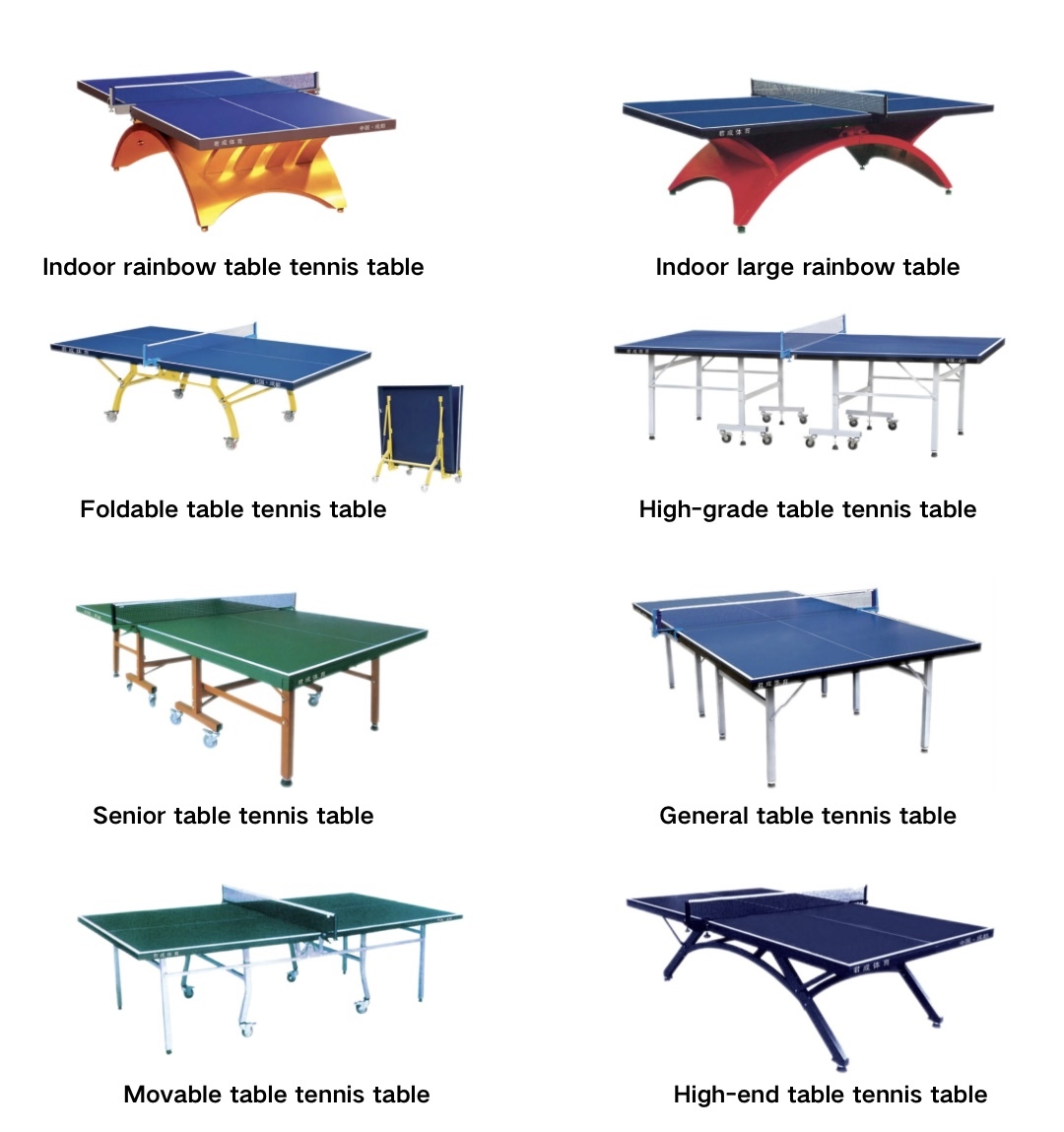 HDF Panel Foldable Indoor Home Table Tennis Table with Wheels High-bounce Noise-reduction Locking Brakes Space-saving Design