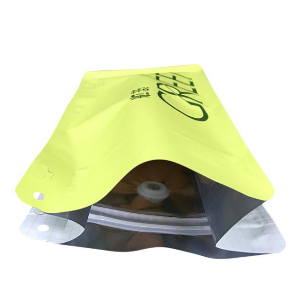 Food Grade Flat Bottom Pouch Aluminum Foil One Side Zip with Valve Coffee Bags