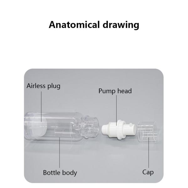 Cosmeceutical 30ml 50ml Empty AS Plastic Airless Pump Bottle For Skin Care Packaging