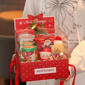 Wholesale Christmas Gift Box With Clear Lid Portable Treat Box For Apples Cookies Candies Festive Party Favor Packaging from china suppliers