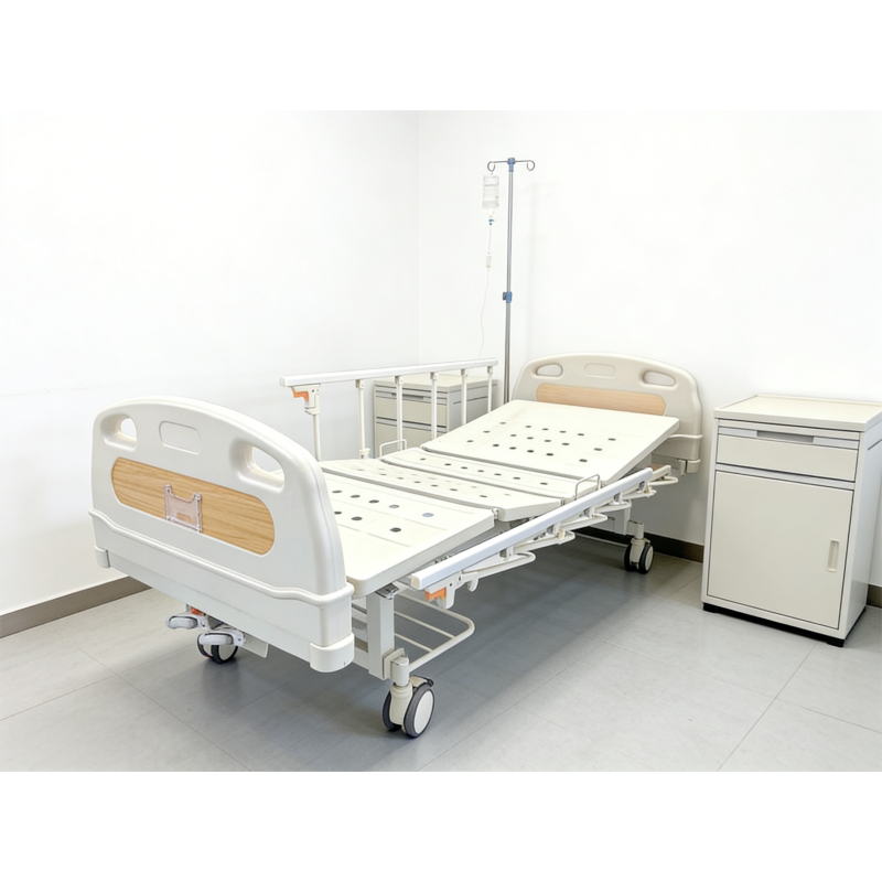 Manual Double-Crank Nursing Bed with 250kg Load Capacity and Four-Wheel Independent Braking