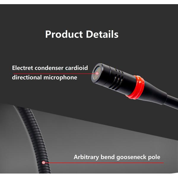 Flexible Stand 48V 3pin Condenser Gooseneck Microphone Delegate Unit for Conference Meeting