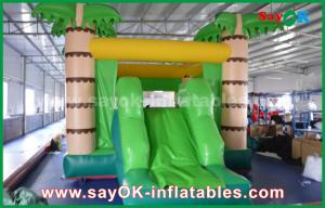 China Customize Coconut Tree Green Inflatable Bouncer House For Playing on sale