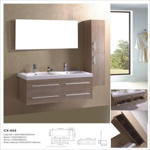 Wholesale PVC Wall Mounted Modern Bathroom Cabinets , Double Sink Bathroom Vanity from china suppliers