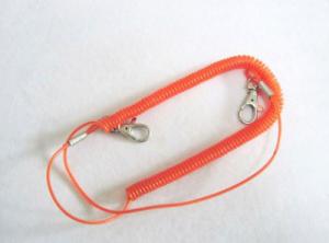 Wholesale Stainless steel wire core spiral cord fishing tool holder coil lanyard red fishing leash from china suppliers