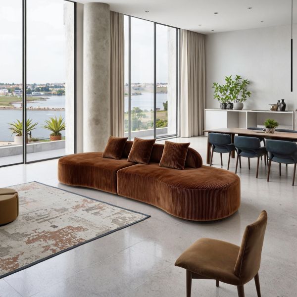 3M Long Comfortable Sectional Sofa 3M Long Multi-Functional Home Hotel Apartment Living Room Sofas Fabric Sponge Filling