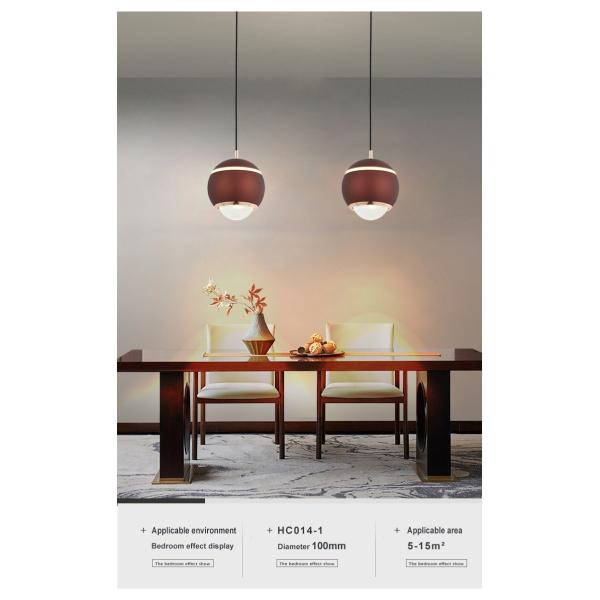 7W Led Glass Pendant Light Spherical Round Glass Ceiling Light