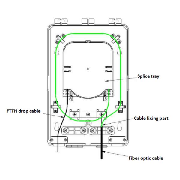 48FO ABS Plastic Indoor Fiber Optic Cable Junction Box 3 Cable Entry Ports