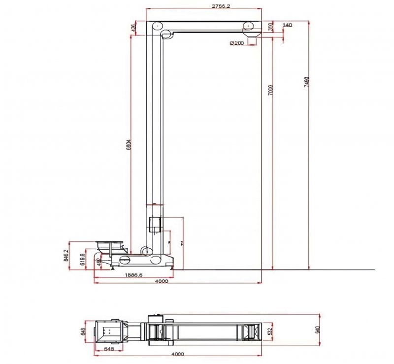 1.5KW 7.5m 4L Continuous Z Type Bucket Elevator For Soap Noodles
