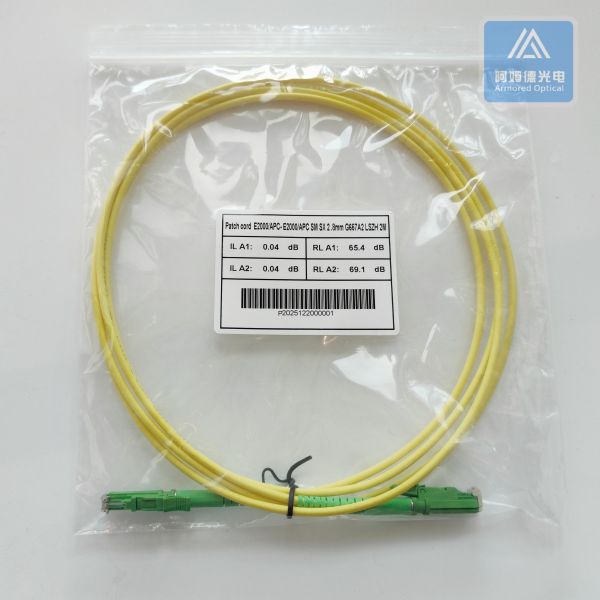 Simplex SM E2000-E2000-2M Fiber Patch Cord 2.8mm Yellow LSZH Patch Cable Assembly