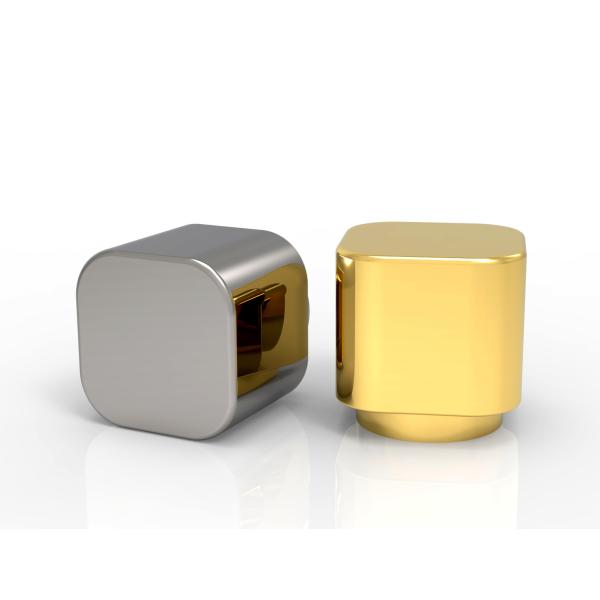 Design Customized Gold Color Zamak Perfume Bottle Caps For Fea15 neck