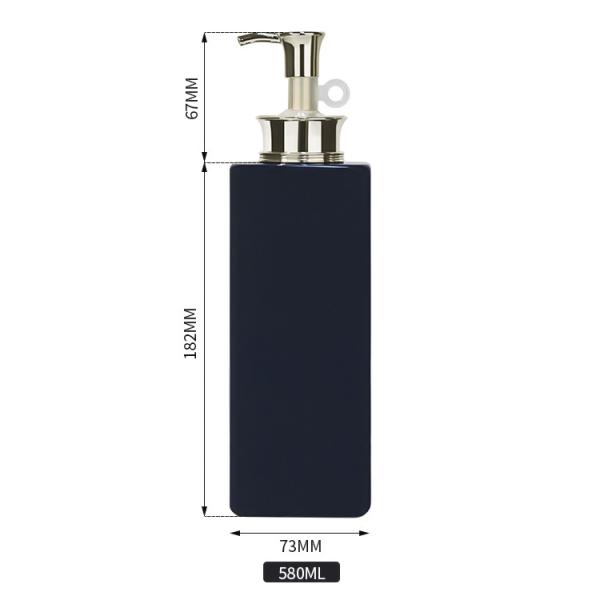 ODM Empty Pump Lotion Bottles , 580ML Black Lotion Bottle With Pump