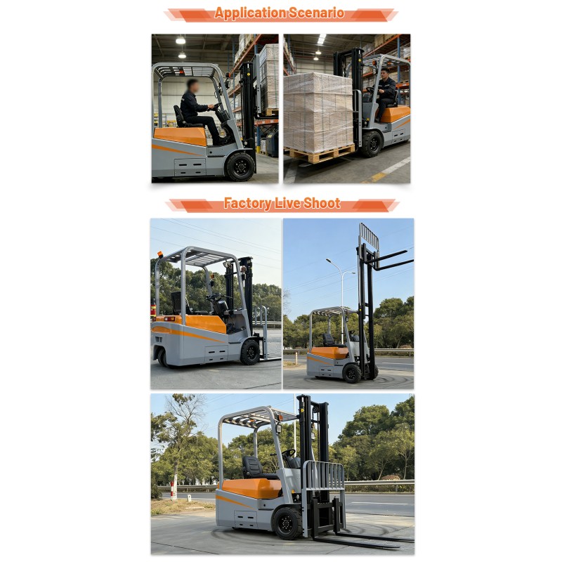 3 Wheel Counterbalance Forklift Machine Compact Sit Down Electric Industrial Materials Handler