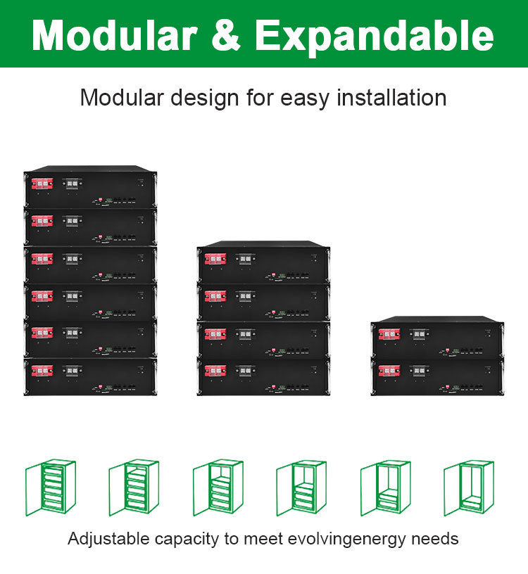 48V 100Ah Server Rack Battery – LiFePO4 Energy Storage, Smart BMS, 16-Parallel for Residential & Commercial Solar System