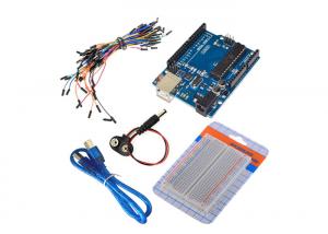 China Battery Snap Breadboard Arduino Uno R3 Starter Kit For Electronic Learning Project on sale