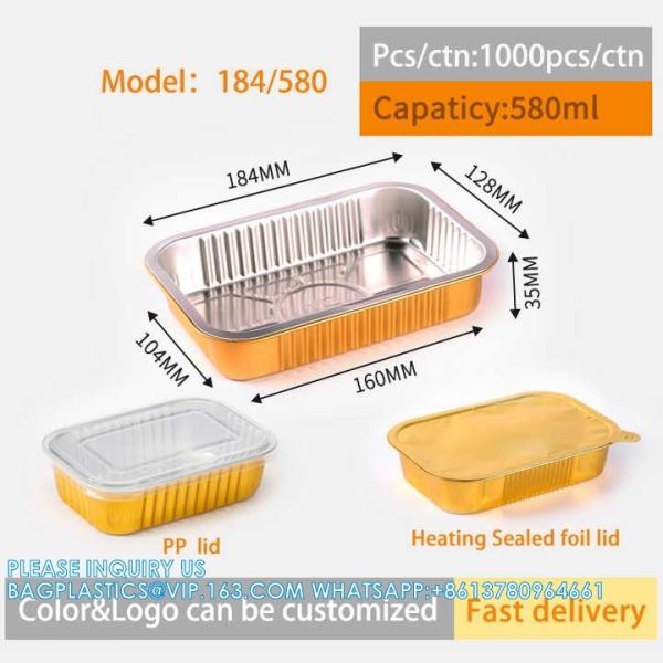 580ml/1.25LB., Sturdy Aluminum Foil Pans With Lids For Cooking, Baking, Reheating, Freezer, Oven, Recyclable