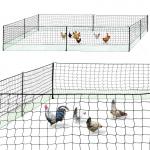 China 50 M Chicken Net Fence Kit With Gate Double Pointed Posts in Green with Fibreglass Rod for sale