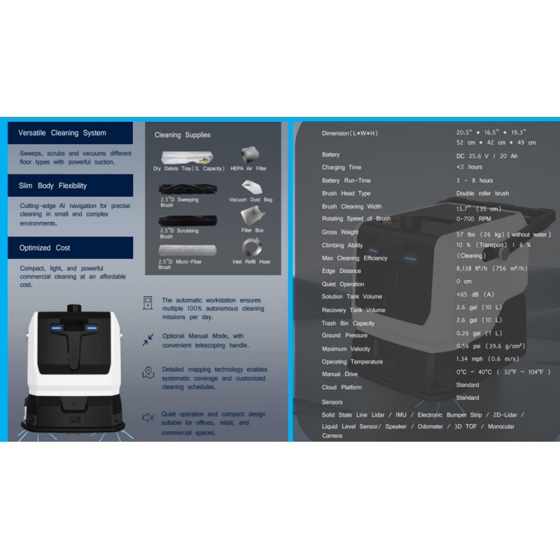 Connected commercial robot vacuum and scrubber managed remotely via a centralized cloud platform