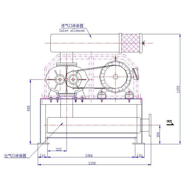 Positive Displacement Three Lobe Roots Blower For Conveying In Cement Plant