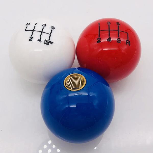 Resin Red Ball Shift Knob Adapter Kit Universal Car Gear Shifter Lever