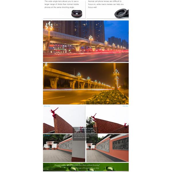 Optical Glass Lens For Close Up Photography 16mm 2 In1 Fill Light Phone Lens Kit With Clip