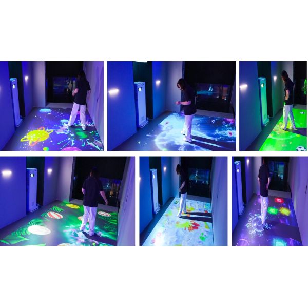 Mobile Floor Projector Interactive System Real Time Data Display For Kids Fun Lounge
