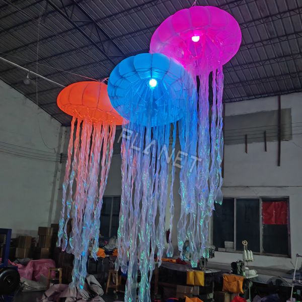 Custom Colorful Changing Led Hanging Inflatable Jellyfish Balloon Inflatable Jellyfish With Led Light