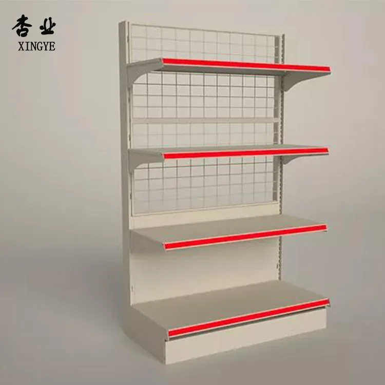 Factory custom color size metal single white rak gondola supermarket