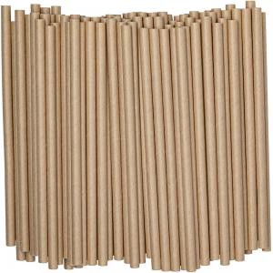 China 100Pack Biodegradable Kraft Paper Drinking Straws Bulk For Juices Shakes Smoothies on sale