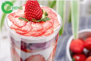 Wholesale 1000ml Crystal Clear Plastic Cups With Dome Lids For Smoothies / Sliced ​​Fruit from china suppliers