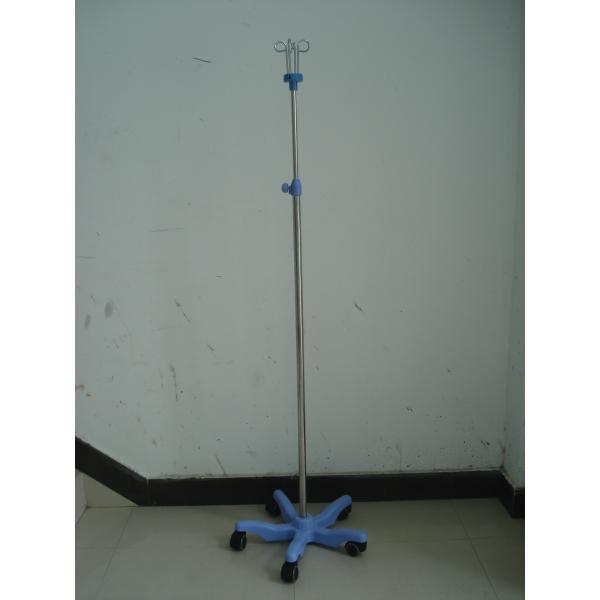 Patient 210cm Hospital Bed IV Pole Accessories Stainless Steel Infusion Stand