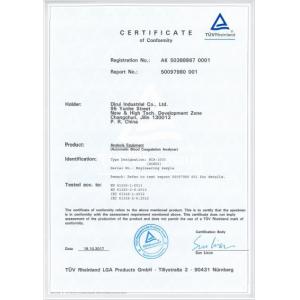 Jilin Jingquan Medical Equipment Co., Ltd. Certifications