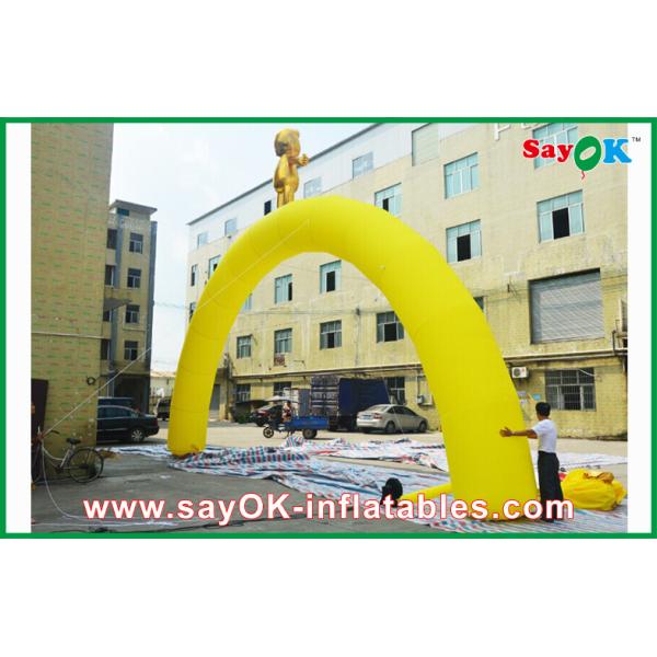Inflatable Rainbow Arch Customized Yellow Fire - Proof Finish Line Inflatable Arch For Sports Games